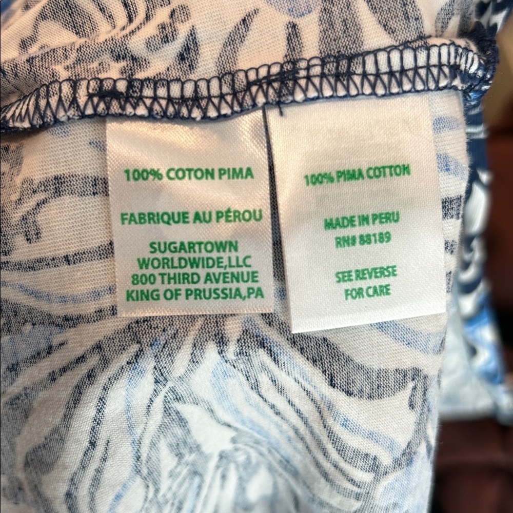 New Lilly Pulitzer Blue Floral Maxi Dress Pima Cotton Short Sleeve Size S - Picture 10 of 11
